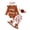 Brown, variant on KIMI BEAR 6 Months Newborn Baby Girls Outfit Set 12 Months Clothes Ruffle Long Sleeves Letter Print Romper Floral Pants with 2pcs Headband 4pcs Pant Sets Brown