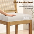 thumbnail image 4 of Bar Stools Sets of 2, LEGAHOME 28" Bar Height Bar Stools, Farmhouse Linen Upholstered Bar Stools with Cane Back, Wood Bar Chairs for Kitchen Island Dining Room, Suitable for 40"-42" Table, Beige, 4 of 7