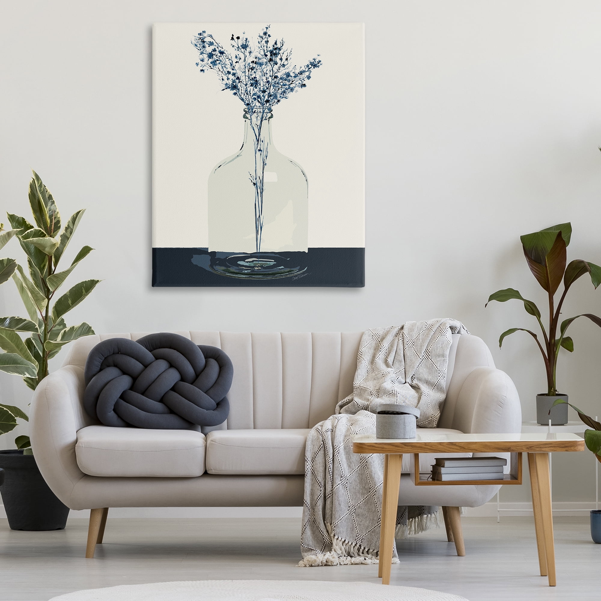 Stupell Industries Wildflowers in Glass Vase Plants & Flowers Painting Wrapped Canvas Art Print Wall Art, 36 x 48