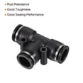 thumbnail image 4 of Unique Bargains Tee 1/2' Push to Connect Pneumatic Air Line Fitting, Black 5 Pack, 4 of 5