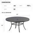 thumbnail image 2 of DIFY 60" Round Metal Patio Dining Table for 4, Outdoor Dining Table with Umbrella Hole, Black, 2 of 5