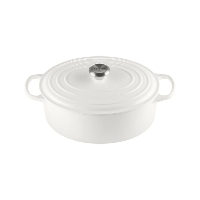 Horno holandés Le Creuset de hierro fundido esmaltado Signature, 6,75 L, blanco