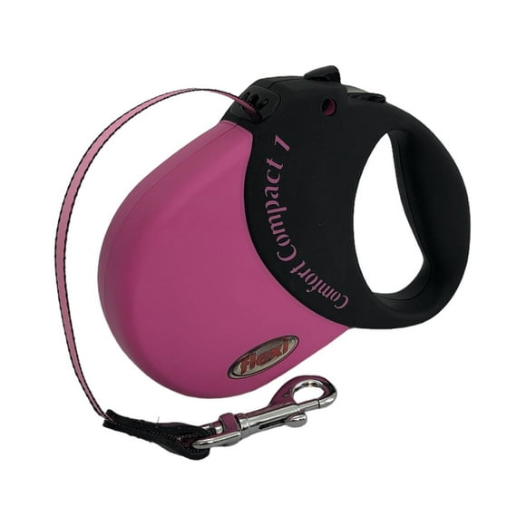 Correa retráctil para perro con cinta de 5 metros color rosa Flexi Flexi Comfort Compact 1