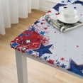 thumbnail image 4 of HAOXIT Square Fitted Tablecloth Elastic Edged Table Cover, on White Waterproof Wipeable Table Cloths for Kitchen Dining Party Fit up Tables, Blue Red white, 4 of 7