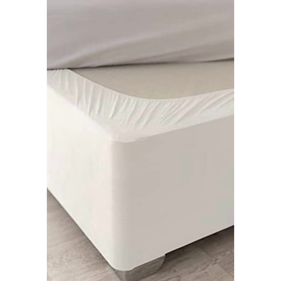 Box Spring Cover - Transform Your Bed with This Fully Elasticated Faux Suede & Stretch Wrap-Around 4 Sides Bed Skirt (White, Full/Full XL)$$Home Decor, Kitchen, & Other