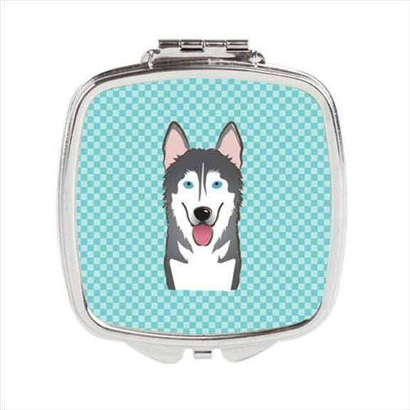 Carolines Treasures  Checkerboard Blue Alaskan Malamute Compact Mirror- - 2.75 x 3 x .3 In.