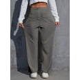 thumbnail image 4 of SWQZVT Wide Leg Pants Womens Yoga Pants with Pockets Stretch Loose Sweatpants High Waisted Button Casual Trousers Womens Clothes Elastic Waisted Slacks, 4 of 10