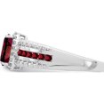thumbnail image 4 of Sterling Silver Rhodium-Plated Garnet And White Topaz Ring (Size 6) Made In India qr6385ga-6, 4 of 5