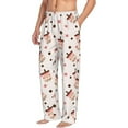 thumbnail image 2 of Uemuo Milk Tea Pattern Men's Wide Leg Palazzo Lounge Pants with Pockets Light Weight Loose Comfy Casual Pajama Pants-Medium, 2 of 9