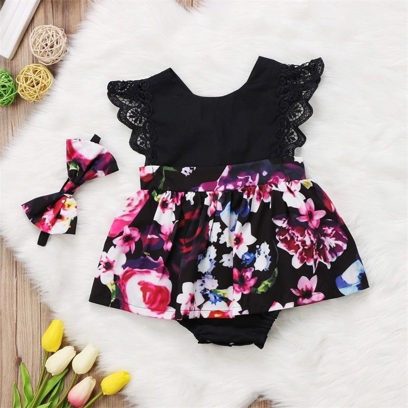 Sister Matching Infant Kid Baby Girls Romper Bodysuit Party Dress Outfit Clothes 