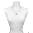 thumbnail image 3 of Delight Jewelry Silvertone Disc with Crystal Peace Sign Silver-tone You Mean the World to Me Ring Necklace, 18", 3 of 4