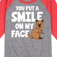 thumbnail image 3 of Instant Message - You Put A Smile On My Face - Toddler & Youth Raglan Graphic T-Shirt, 3 of 7