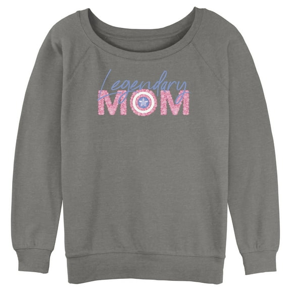Junior's Marvel Mother's Day Legendary Mom Logo Sweatshirt Gray Heather 2X Large