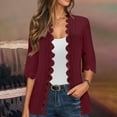 thumbnail image 2 of Arlun Womens Lace Knit Cardigans 2025 Fashion Lightweight 3/4 Sleeve Slim Fit Open Front Tops Coat Boho Solid Color Loose Comfy Long Sleeve Fall Lightweight Fashion Cardigan Jackets XL, 2 of 6