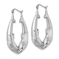 thumbnail image 2 of Primal Silver Sterling Silver Rhodium-plated Dolphin Hoop Earrings, 2 of 5