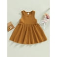 thumbnail image 2 of Faithtur Bébé Enfants Robe de Fille, Sans Manches Cou Solide Été une Ligne Robe pour Tous les Jours Occasionnels, 2 of 8