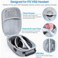 thumbnail image 3 of Sac de Protection de Stockage d'Accessoires de Jeu, Valise Rigide Compatible Ps Vr2, Sac de Protection de Voyage Léger à Bandoulière - Gris P01, 3 of 5