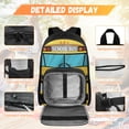 thumbnail image 3 of HUIACONG Yellow School Bus Backpack Set 4-IN-1 for 10-14 Years Boys Girls Lightweight Portable School Backpack Detachable Lunch Box Pencil Case Water Bottle Holder, 3 of 7