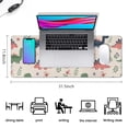 thumbnail image 5 of Long Mouse Pads for Desk,Beige Dinosaurs Flowers Leaves Desk Mats on Top Of Desks, Desk Mouse Pad Extra Large with 3mm Non-Slip Base and Stitched Edge for Gaming,Office,Work,Home 31.5"x11.8", 5 of 6