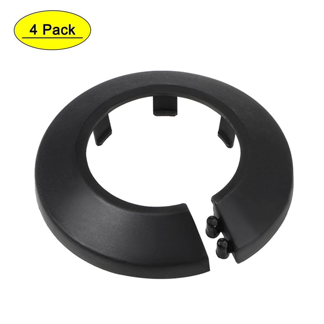 Uxcell 3435mm PP Plastic Black Water Pipe Cover Decoration 4 Pack