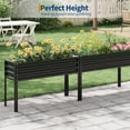 thumbnail image 4 of Bingirl Black Tall Elevated Square Planter Box for Vegetables or Herbs, 4 of 6