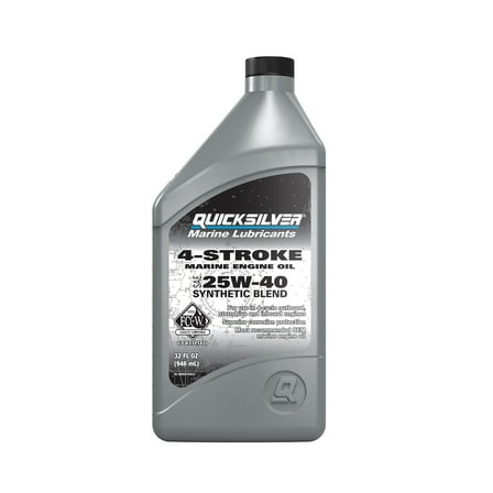 Quicksilver 25W-40 4-Stroke Synthetic Blend Marine Engine Oil, 1 Quart