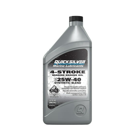 Quicksilver 25W-40 4-Stroke Synthetic Blend Marine Engine Oil, 1 Quart
