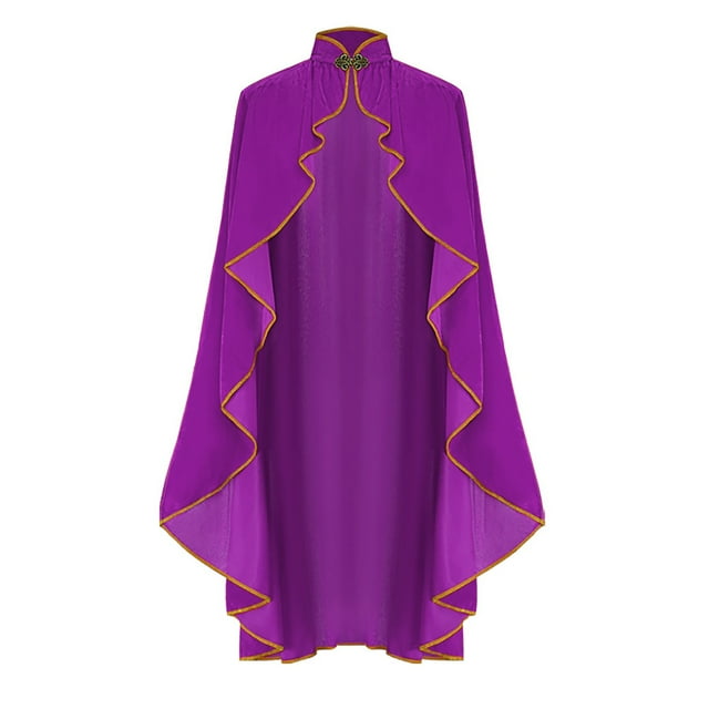 Liyamei Vintage Style Collar Cape For Stage Performance Party Cape Purple One Size