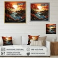 thumbnail image 4 of Designart "Papercut Silence Orange Sunrise I" Landscapes Floater Framed Canvas Wall Art, 4 of 7