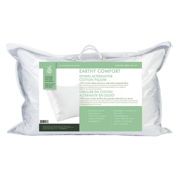 Earthy Comfort Oreiller en Coton Alternatif en Duvet - Grand Lit