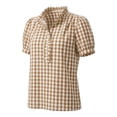 thumbnail image 3 of Beach Shirts for Women, Womens 3/4 Sleeve Cotton Linen Top Breathable Summer Shirt Lightweight Vacation Beach Outfit Cowgirl Western Concert Outfits V Neck Summer Fashion 2026, 3 of 6