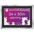 thumbnail image 2 of 24x30 Jigsaw Puzzle Frame Kit - Kit Includes Puzzle Glue Sheets, Silver Wood Puzzle Frame with, 2 of 7