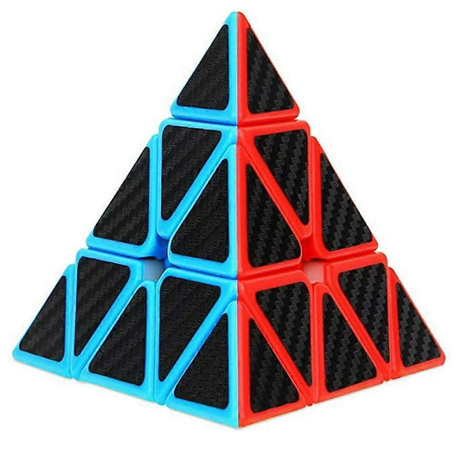Pyramid Speed Cube Triangle Carbon Fiber Speed Cube Twisty Puzzle Toy for Kids Intelligence Development