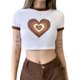 thumbnail image 2 of TRKIYQC Camiseta de Verano para niñas con Cuello Redondo, Camiseta de Manga Corta con Estampado de corazones a la Moda para Mujer Camiseta Base Delgada TRKIYQC perder, 2 of 7