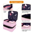 thumbnail image 4 of Nail Polish Organizer Case, Double-Layer Nail Polish Storage with Adjustable Dividers, Portable Nail Polish Bag for Nail Gel Nail Lamp and Manicure Tools,PinkGold, 4 of 6