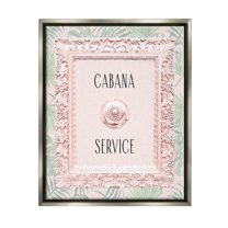Stupell Industries Cabana Service Tropical Leaves Graphic Art Luster Gray Floating Framed Canvas Print Wall Art, Design by Lil' Rue
