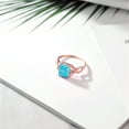 thumbnail image 4 of Gem Stone King 1.87 Ct Emerald Cut Green Turquoise White Diamond 18K Rose Gold Plated Silver Ring (Size 5), 4 of 5