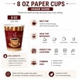 thumbnail image 3 of VeZee 8 Oz Disposable Colored Tea&Coffee Cups Printed, Poly Paper Durable Hot Cup ONLY For Hot/Cold Drink, Coffee Cups, Tea, Cocoa, Travel, Hot Chocolate, Chai, Latte & Hot Soup|1000CT, 3 of 4