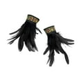 thumbnail image 3 of Muñequeras de Plumas Yinane Pulsera Floral Guantes de Plumas Disfraz de Halloween Negro, 3 of 7