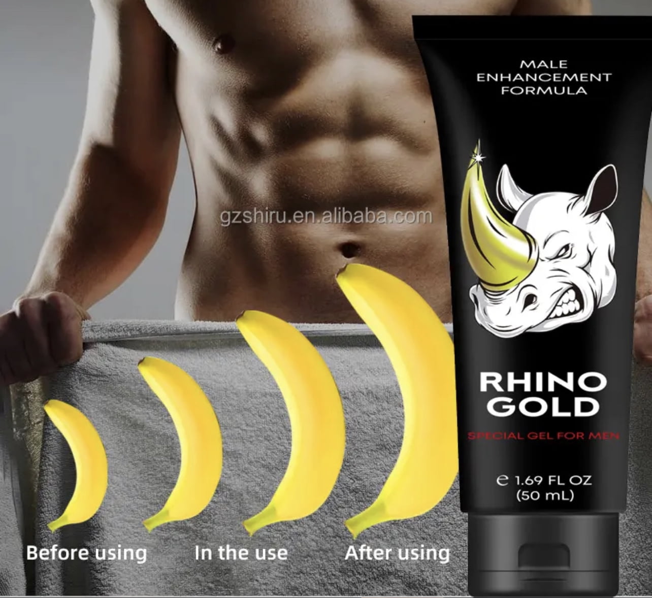 Rhino Gold Special Intimate Gel for Men, Natural Aid, Strength