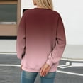 thumbnail image 3 of Womens Long Sleeve Shirts Crew Neck Gradient Hoodless Sweatshirt Fashion Cute Casual Loose Pullover Spring Fall Tops, 3 of 5