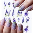 thumbnail image 2 of Harunouta 1 hoja de calcomanías al agua para uñas, transferencia de lavanda, hojas de flores de primavera, pegatinas para decoración de uñas, manicura DIY Tan Jianjun unisex, 2 of 2