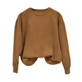 thumbnail image 4 of Lisingtool Women's Casual Long Sleeve Crewneck Sweatshirt Soft Comfy Loose Fit Pullover Top for Everyday Wear Black Khaki on, 4 of 4