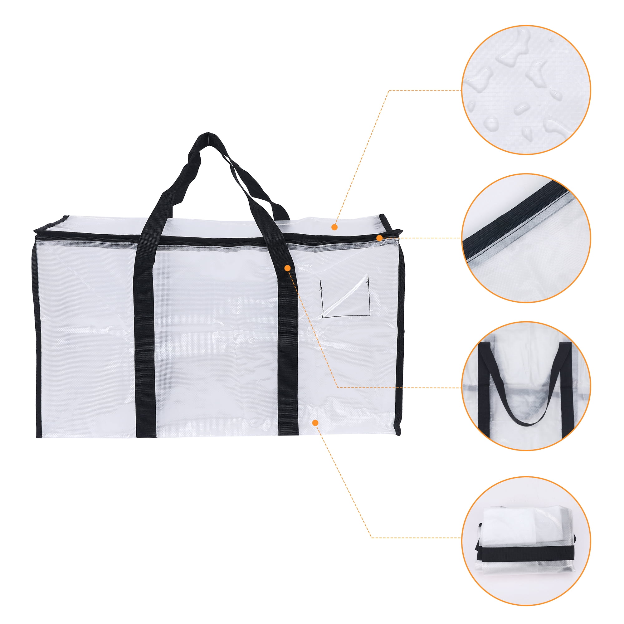 Unique Bargains 1 Pack Clothes Storage Bags Moving Bags Clear 27*14*15in
