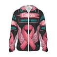 thumbnail image 2 of Uemuo Ribbon With Angel Wings Pattern Women's Full Zip UPF 50+ Sun Protection Hoodie Jacket Long Sleeve Sun Shirt Hiking Outdoor Performance with Pockets-Small, 2 of 9