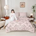 thumbnail image 4 of Homewish Rustic Bohemian Floral Bedding Comforter Set, Pink Mandala Floral Twin Comforter Sets, Southwestern Style Reversible Bedding Set, Super Cozy Room Decor, 2-Piece, 4 of 8