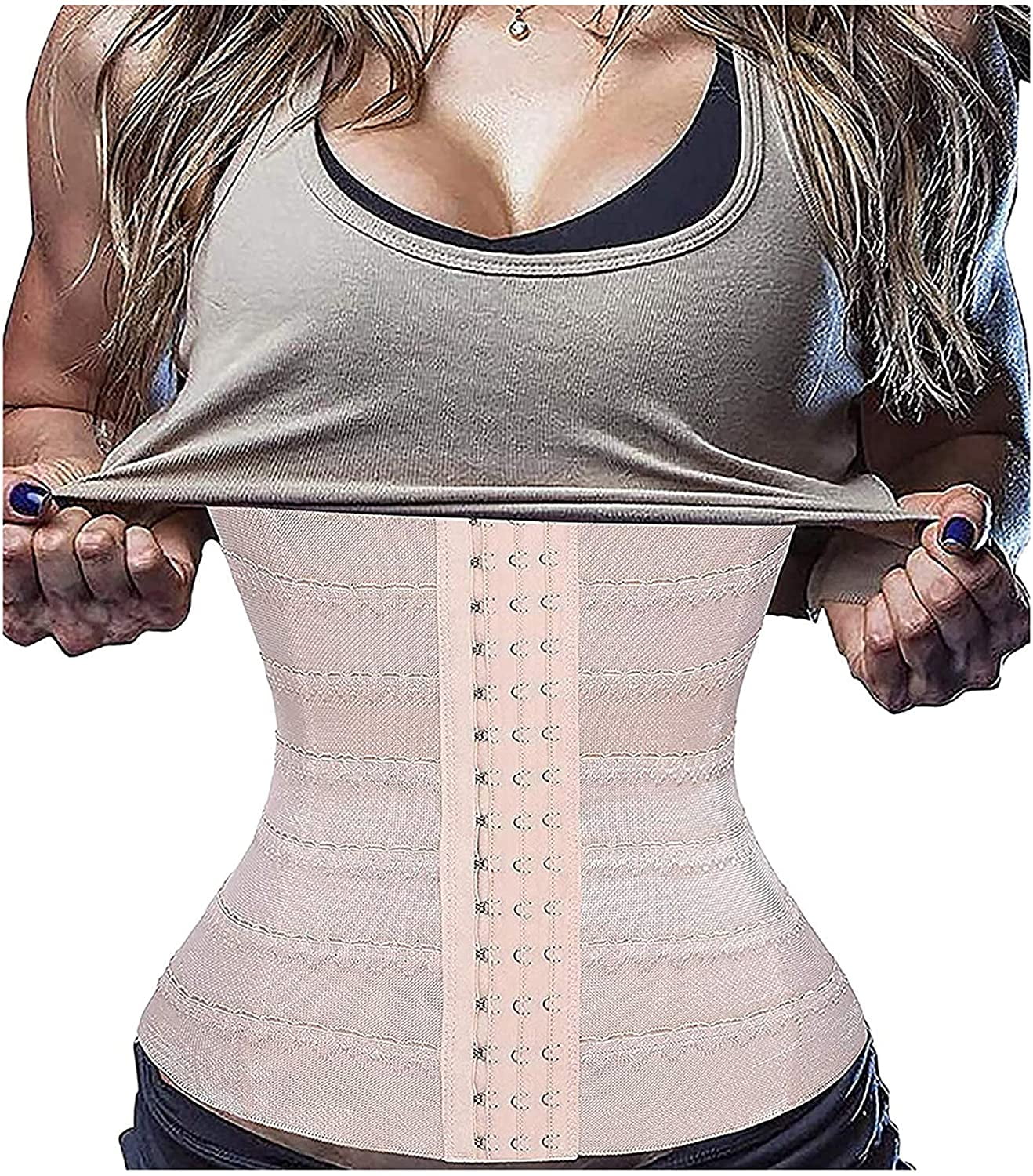 Bafully Women Compression Shapewear Tops Long Sleeves Waist Trainer Vest Underbust Tummy Control Body Shaper 