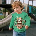 thumbnail image 3 of Garronmavis Sloth Long Sleeve Sweatshirt Warm Flowers Pullover Drop Shoulder Sweater Top Lightweight Pullover Crewneck Long Sleeve Shirt 6T Toddler Girl Clothes for Cooler Days, 3 of 7