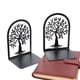 thumbnail image 4 of Sujetalibros de Metal negro con diseño de árbol creativo, soporte para libros de hierro resistente y duradero para el hogar, escuela y oficina, 2 uds., 4 of 5