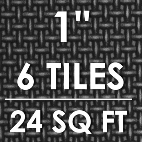 Black - 1-in - 24 Sq Ft - 6 Tiles
